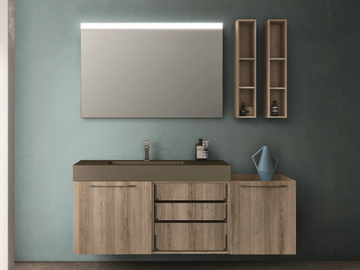 CARTABIANCA - Single laminate vanity unit with doors by Cerasa - view 2