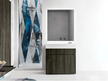 SINGLE CAPSULE N.1 11 - Floor-standing melamine-faced chipboard vanity unit by Cerasa - view 2