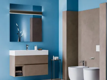 SINGLE - Wall-mounted melamine-faced chipboard vanity unit with drawers by Cerasa - view 2