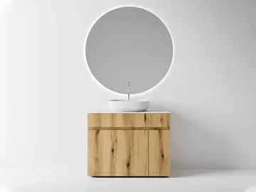 SINGLE CAPSULE N.1 95 - Floor-standing melamine-faced chipboard vanity unit by Cerasa - view 2