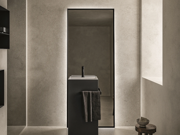 LOFTY 2 - Freestanding bathroom mirror with integrated lighting by Cerasa - view 2