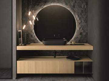 NEROLAB - Wall-mounted wood veneer vanity unit with drawers by Cerasa - view 2