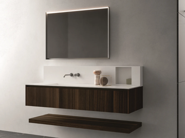 NEROLAB - Wall-mounted wood veneer vanity unit with drawers by Cerasa - view 2
