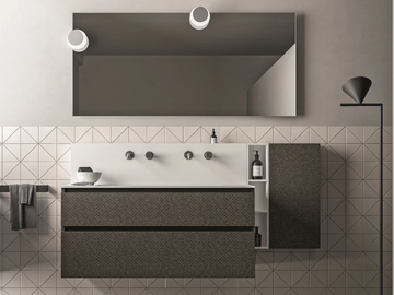 SEGNO - Wall-mounted melamine-faced chipboard vanity unit with drawers by Cerasa - view 2