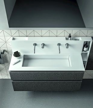 SEGNO - Wall-mounted melamine-faced chipboard vanity unit with drawers by Cerasa - view 3