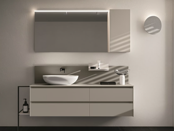 SEGNO - Wall-mounted melamine-faced chipboard vanity unit with drawers by Cerasa - view 2