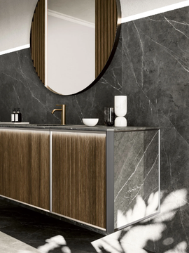HONEY - Wall-mounted wood veneer vanity unit with drawers by Cerasa - view 3