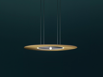 PASSEPARTOUT55 SOPRATAVOLO - LED direct-indirect light brass pendant lamp by Cini&Nils - view 2
