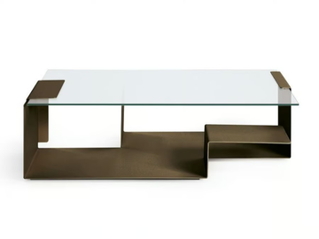 DIANA D - Rectangular glass and steel coffee table by ClassiCon - view 2