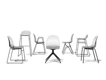 ACADEMY - Chair with polycarbonate shell and metal legs by Connubia - view 3