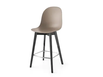 ACADEMY - Polypropylene high stool with wood legs by Connubia - view 2