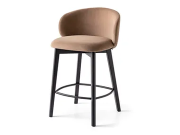 TUKA - High fabric stool with footrest by Connubia - view 2