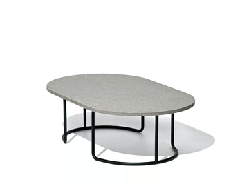 TRUST - Low oval melamine-faced chipboard coffee table by Connubia - view 3