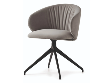 TUKA SOFT - Upholstered trestle-based fabric chair with armrests by Connubia - view 2
