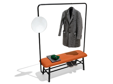 YO! WELCOME - Free standing metal hallway unit with mirror by Connubia - view 2