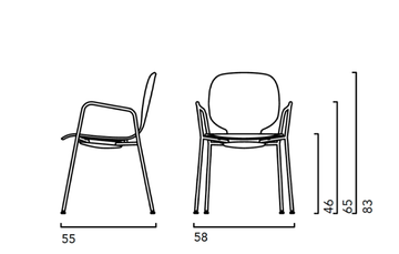 ALIS P 4L - Stackable laminate chair with armrests by Crassevig - view 3