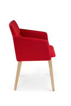 AURA P 4W - Upholstered fabric chair with armrests by Crassevig - view 3