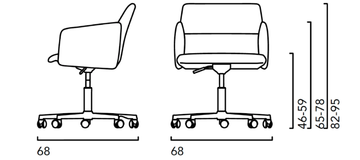 AURA P SW - Upholstered office chair with 5-Spoke base by Crassevig - view 3