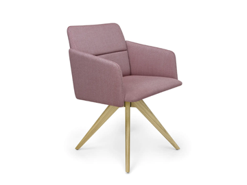 AURA P WP - Swivel trestle-based fabric chair by Crassevig - view 2