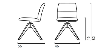 AURA R WP - Upholstered trestle-based fabric chair by Crassevig - view 3