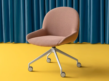 ELBA R/PB2 - Trestle-based fabric chair with castors by Crassevig - view 3