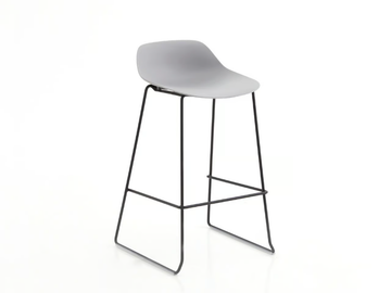 POLA LOW 65/SB - Sled base polypropylene barstool with footrest by Crassevig - view 2