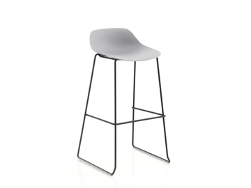 POLA LOW 73/SB - Sled base polypropylene barstool with footrest by Crassevig - view 2