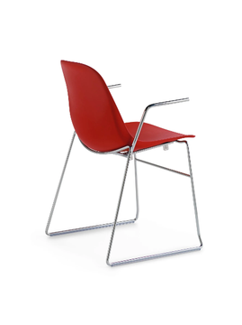 POLA LIGHT P SB - Stackable sled base polypropylene chair by Crassevig - view 3