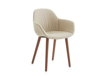 POLA ROUND P/4W OU - Upholstered fabric chair with armrests by Crassevig - view 2