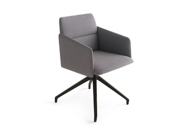 AURA P PB - Trestle-based upholstered office chair by Crassevig - view 2
