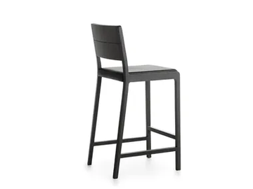 ESSE 65-82 - High upholstered solid wood stool by Crassevig - view 2