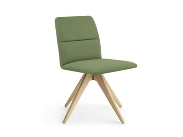 AURA R WP - Upholstered trestle-based fabric chair by Crassevig - view 2