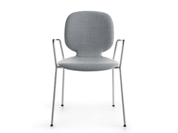 ALIS P 4L - Stackable upholstered chair with armrests by Crassevig - view 2