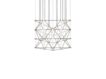 MOZAIK 2x2 - LED steel chandelier by DESIGNHEURE - view 2