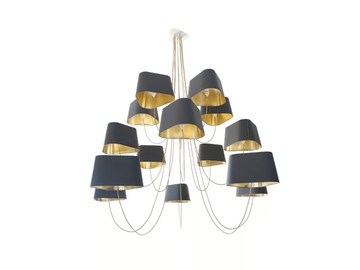 NUAGE 15 MOYEN - LED fabric chandelier by DESIGNHEURE - view 2