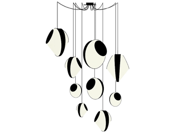 REEF 9 MIXTE - LED fabric pendant lamp by DESIGNHEURE - view 2