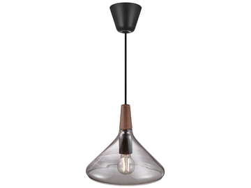 NORI - Dimmable glass and walnut pendant lamp by DFTP - view 2