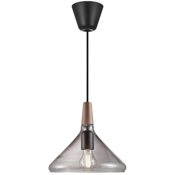 NORI - Dimmable glass and walnut pendant lamp by DFTP - view 3