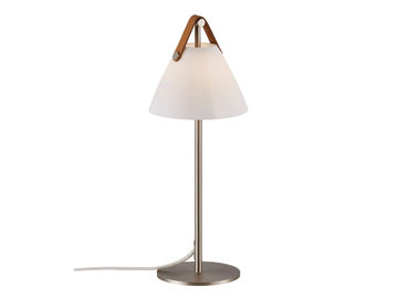 STRAP - Opal glass and leather table lamp by DFTP - view 2