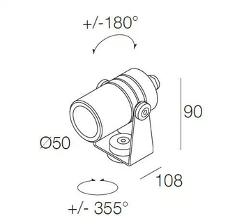 ODINO 6 P - Adjustable Outdoor floodlight by DGA - view 3