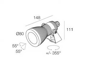 QUANTUM P IP68 - LED adjustable metal Outdoor floodlight by DGA - view 3