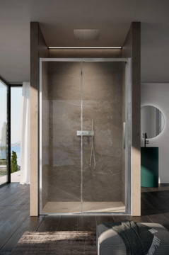 EVO - Corner glass shower cabin with sliding door by DISENIA - view 3