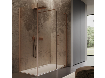SLIM 4 - Corner rectangular glass shower cabin with hinged door by DISENIA - view 2