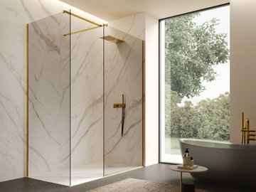 VITRUM 5 - Shower enclosure with Smoked glass and matt Black frame by DISENIA - view 2
