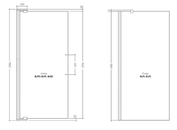 SLIM 1 - Niche rectangular glass shower cabin with hinged door by DISENIA - view 3