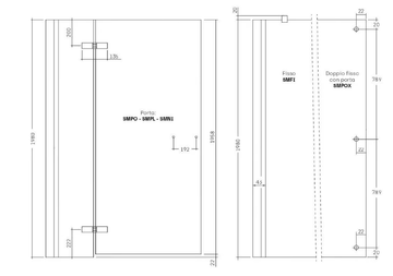 SMART 1 - Niche rectangular glass shower cabin with hinged door by DISENIA - view 3
