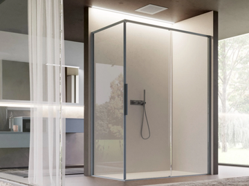 BRAVE 03 - Corner glass shower cabin with sliding door by DISENIA - view 3