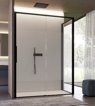 BRAVE 05 - Corner glass shower cabin with sliding door by DISENIA - view 3