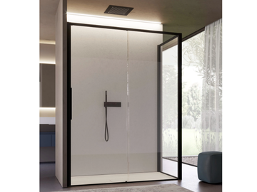BRAVE 05 - Corner glass shower cabin with sliding door by DISENIA - view 2