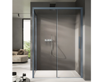 FOCUS 2 - Corner glass shower cabin with sliding door by DISENIA - view 2